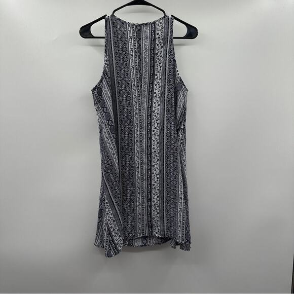 Forever 21 Navy Blue & White Paisley‎ Print Sleeveless Shift Mini Dress Size S - Picture 4 of 8